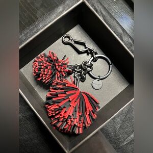 NWT Bottega Veneta Leather Pom-Pom Key Ring
